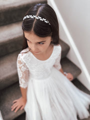Silver Heart Girls Headband - A Little Lacey