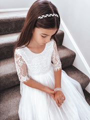 Silver Heart Girls Headband - A Little Lacey