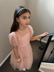 Silver Heart Girls Headband - A Little Lacey