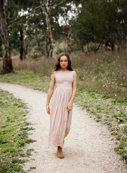 Sofia French Chiffon Blush Girls Dress - A Little Lacey