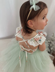 Stella Rose Baby Romper - Green - A Little Lacey