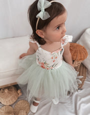 Stella Rose Baby Romper - Green - A Little Lacey