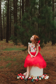 Stella Rose Girls Floral Dress - Red - A Little Lacey