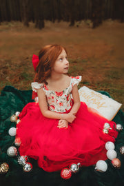 Stella Rose Girls Floral Dress - Red - A Little Lacey