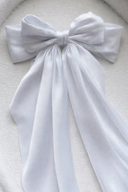 Swan Tail Girls White Hair Bow - A Little Lacey