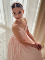Sylvie Girls Light Pink Formal Dress - A Little Lacey