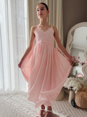 Sylvie Girls Light Pink Formal Dress - A Little Lacey