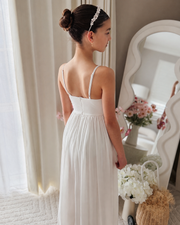 Sylvie Girls White Formal Dress - A Little Lacey