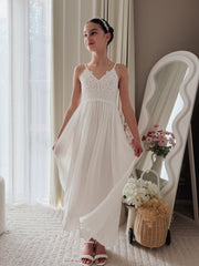 Sylvie Girls White Formal Dress - A Little Lacey