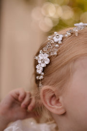 Tiana Girls Silver Headpiece - A Little Lacey