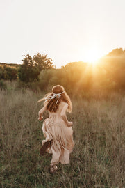 Sofia French Chiffon Blush Girls Dress - A Little Lacey