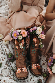 Sofia French Chiffon Blush Girls Dress - A Little Lacey