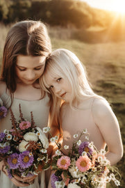 Sofia Dusty Pink French Chiffon Dress - A Little Lacey