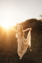 Sofia French Chiffon Blush Girls Dress - A Little Lacey