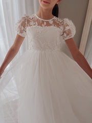 Victoria White Girls Dress - A Little Lacey
