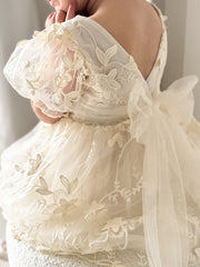 Vienna Girls Ivory Embroidered Flower Girl Dress - A Little Lacey