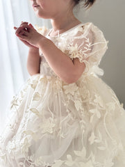 Vienna Girls Ivory Embroidered Flower Girl Dress - A Little Lacey