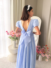Valentina Girls Full Length Blue Dress - A Little Lacey