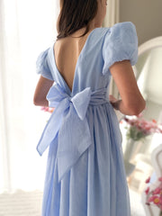 Valentina Girls Full Length Blue Dress - A Little Lacey
