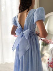 Valentina Girls Full Length Blue Dress - A Little Lacey