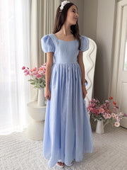 Valentina Girls Full Length Blue Dress - A Little Lacey