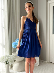 Vivienne Girls Light Navy Dress - A Little Lacey