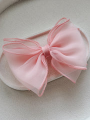 Wavy Girls Bow - Light Pink - A Little Lacey