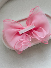 Wavy Girls Bow - Pink - A Little Lacey