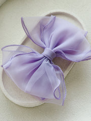 Wavy Girls Bow - Lilac - A Little Lacey