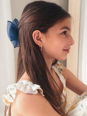 Wavy Girls Bow - Navy - A Little Lacey