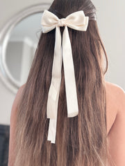 Classic Champagne Girls Hair Bow - A Little Lacey