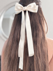 Classic Champagne Girls Hair Bow - A Little Lacey