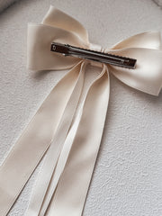 Classic Champagne Girls Hair Bow - A Little Lacey