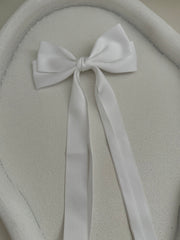 Classic White Girls Hair Bow - A Little Lacey