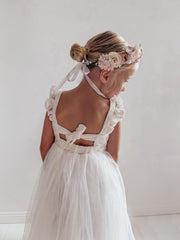 Ella Rose White Girls Tie-Back Dress - A Little Lacey