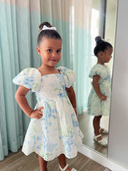 Fern Puff Sleeve Girls Dress SIZE 7 & 8 - A Little Lacey