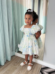 Fern Puff Sleeve Girls Dress - A Little Lacey