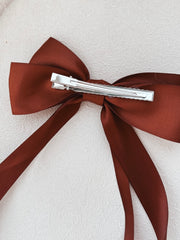 Classic Chestnut Girls Hair Bow - A Little Lacey
