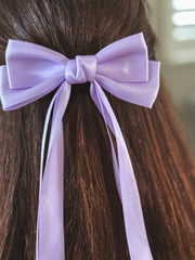 Classic Lilac Girls Hair Bow - A Little Lacey