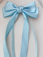 Classic Blue Girls Hair Bow - A Little Lacey