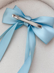 Classic Blue Girls Hair Bow - A Little Lacey