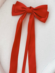 Classic Red Girls Hair Bow - A Little Lacey