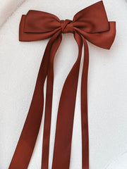Classic Chestnut Girls Hair Bow - A Little Lacey