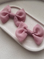 Dusty Pink Elegance Hair Bows - A Little Lacey