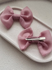 Dusty Pink Elegance Hair Bows - A Little Lacey