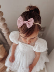 Dusty Pink Elegance Hair Bows - A Little Lacey