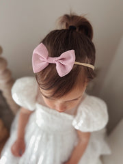 Dusty Pink Elegance Hair Bows - A Little Lacey