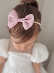 Dusty Pink Elegance Hair Bows - A Little Lacey