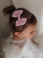 Dusty Pink Elegance Hair Bows - A Little Lacey