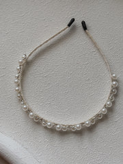 Isabella Silver Pearl Headband - A Little Lacey